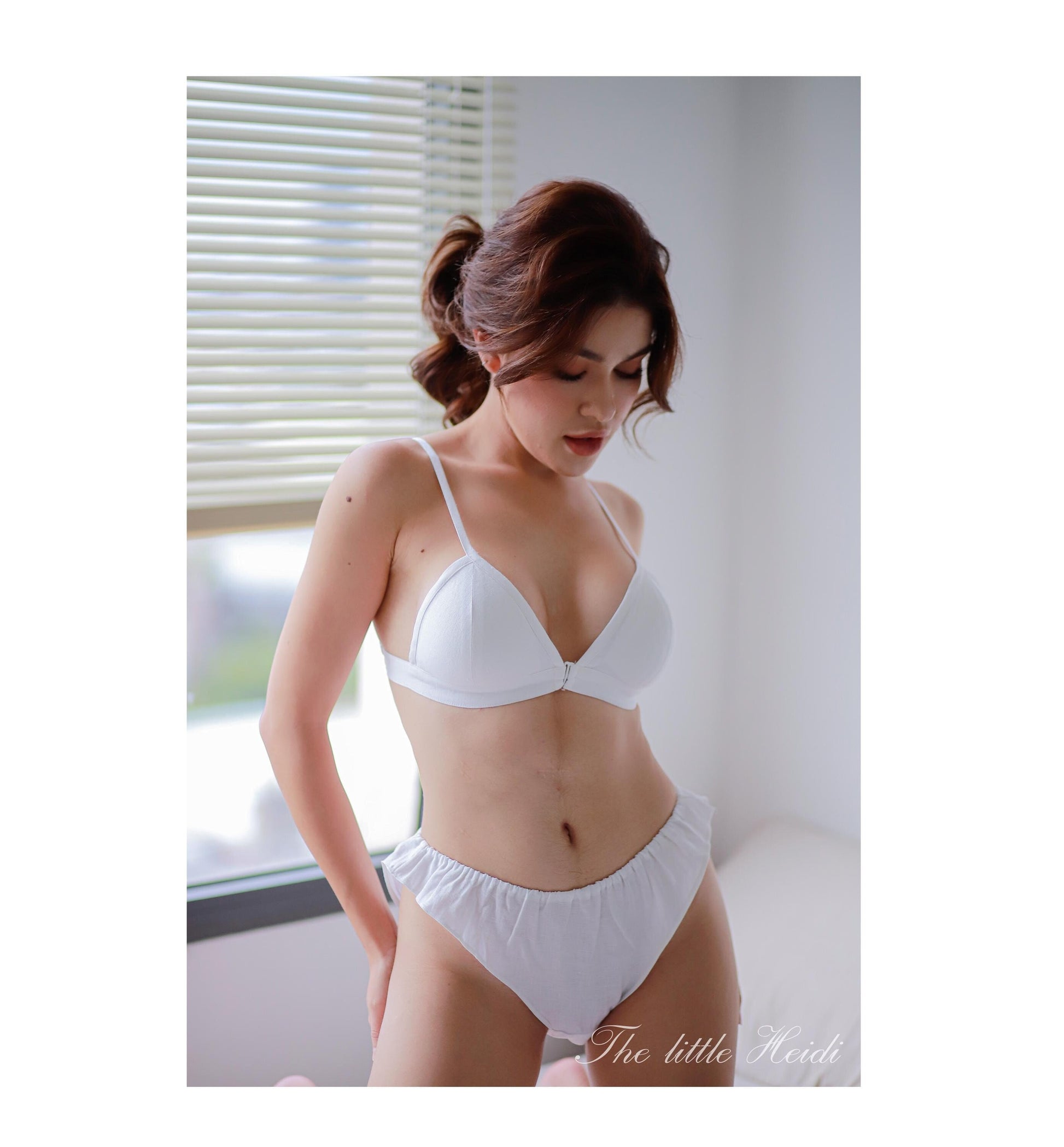 SUMMER- Linen Triangle Bra – Optional Padding, Front Clasp, Custom Fit/ Linen bra/ linen lingerie