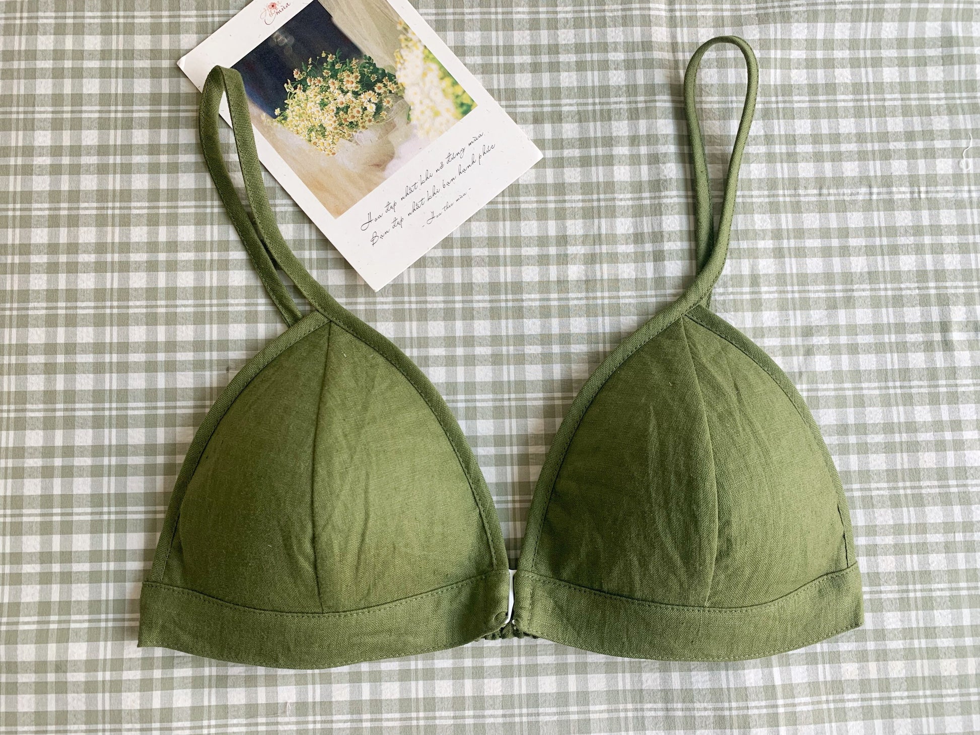 Linen bras set/ linen bralette / linen sleepwear/ linen home wear/ Home wear bra/ summer linen bra/ linen lingerie