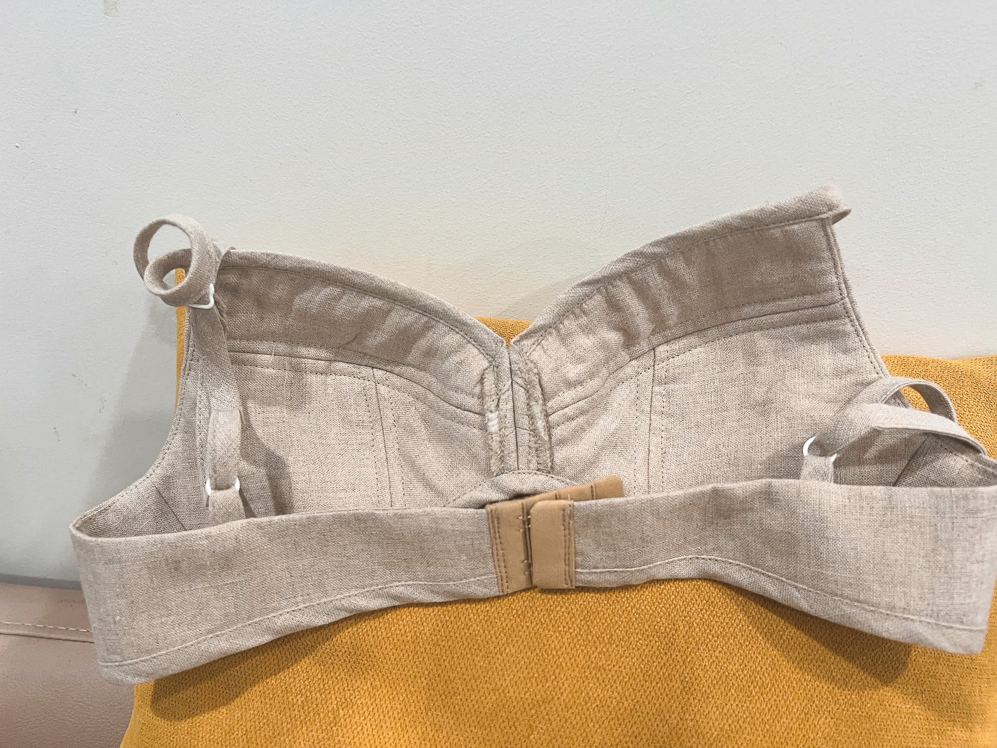 HANNAH- Linen Bra with Light Padding – No Wire, Custom Fit, Handmade Lingerie