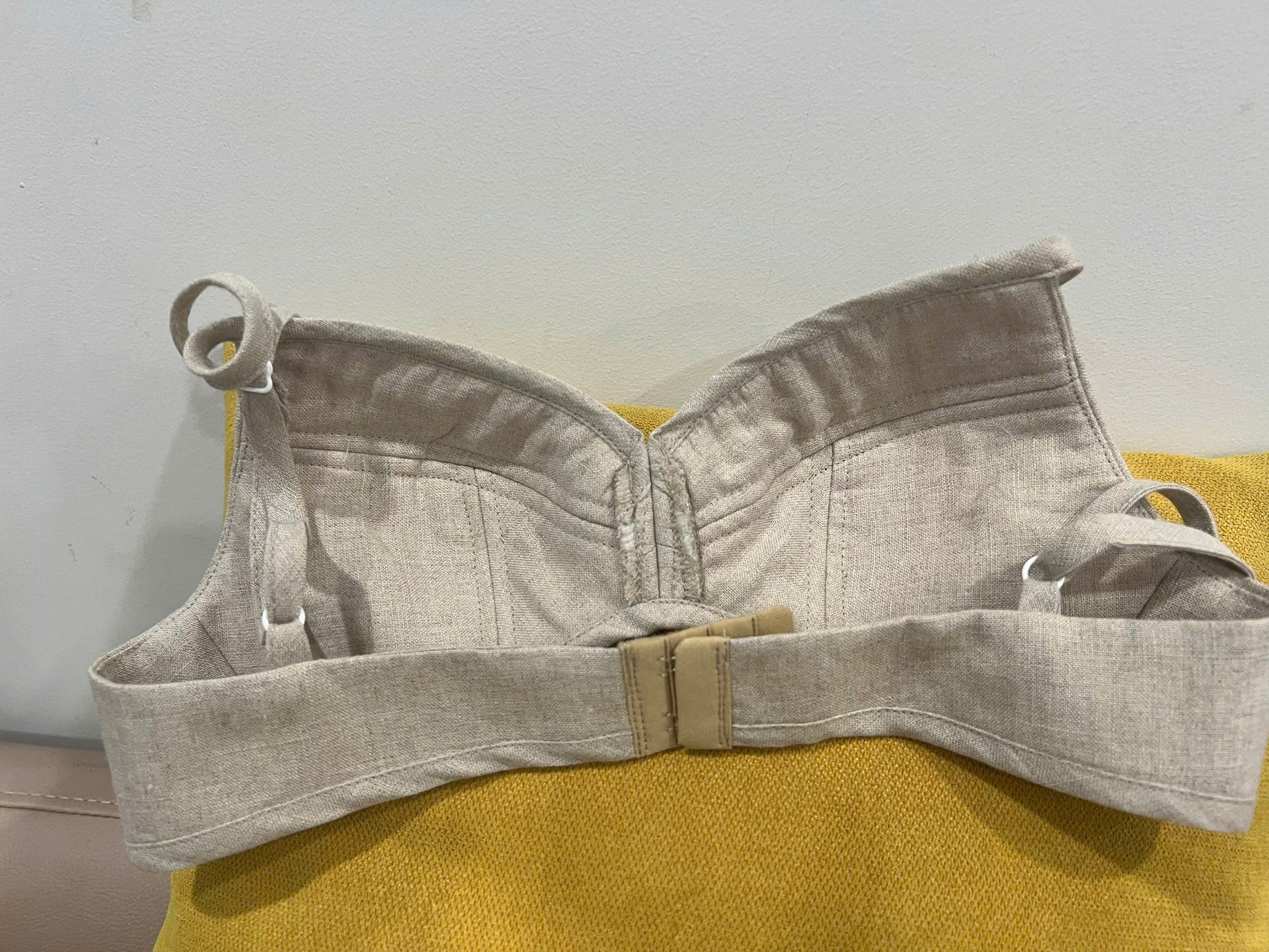 HANNAH- Linen Bra with Light Padding – No Wire, Custom Fit, Handmade Lingerie