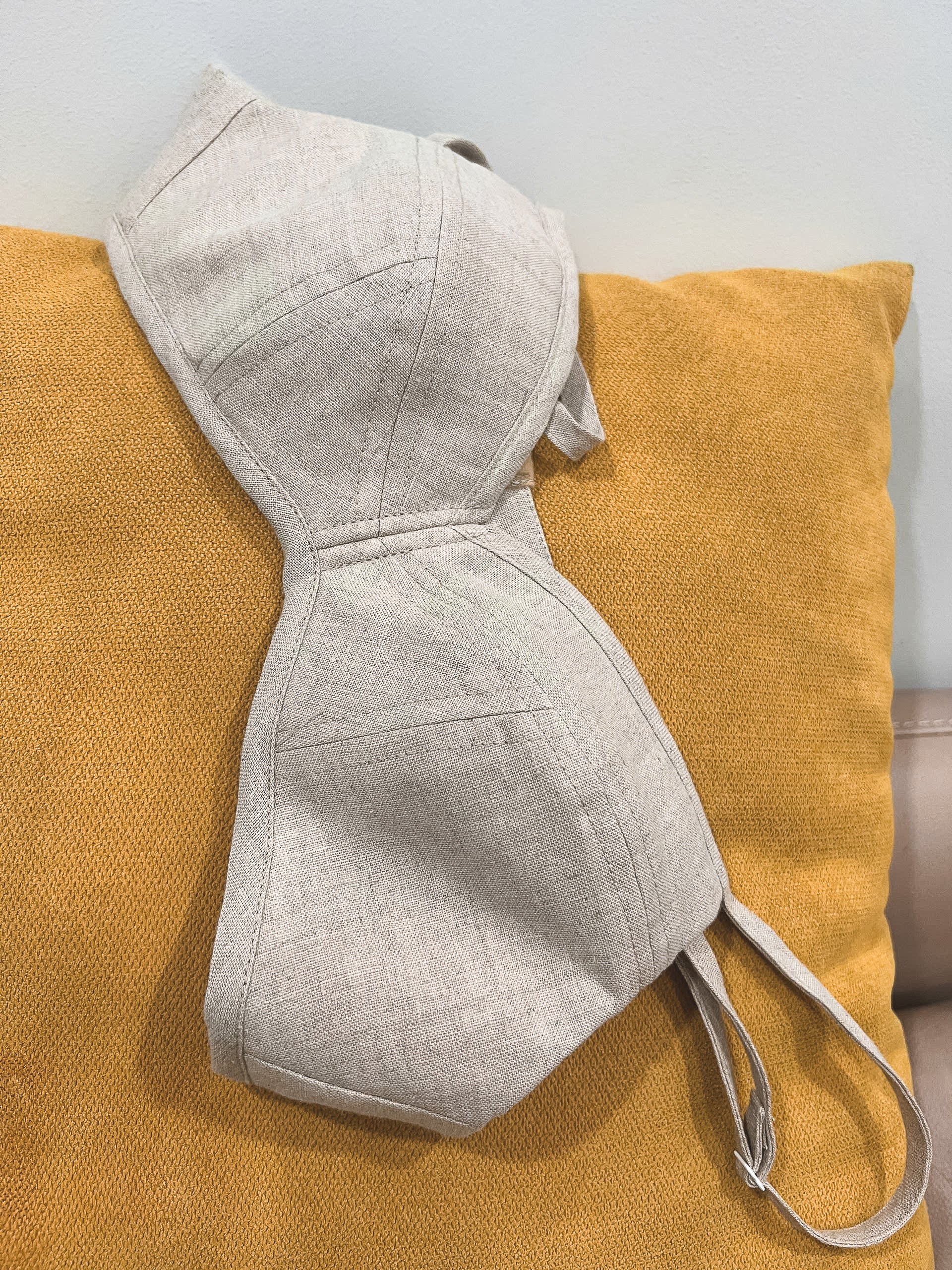 HANNAH- Linen Bra with Light Padding – No Wire, Custom Fit, Handmade Lingerie