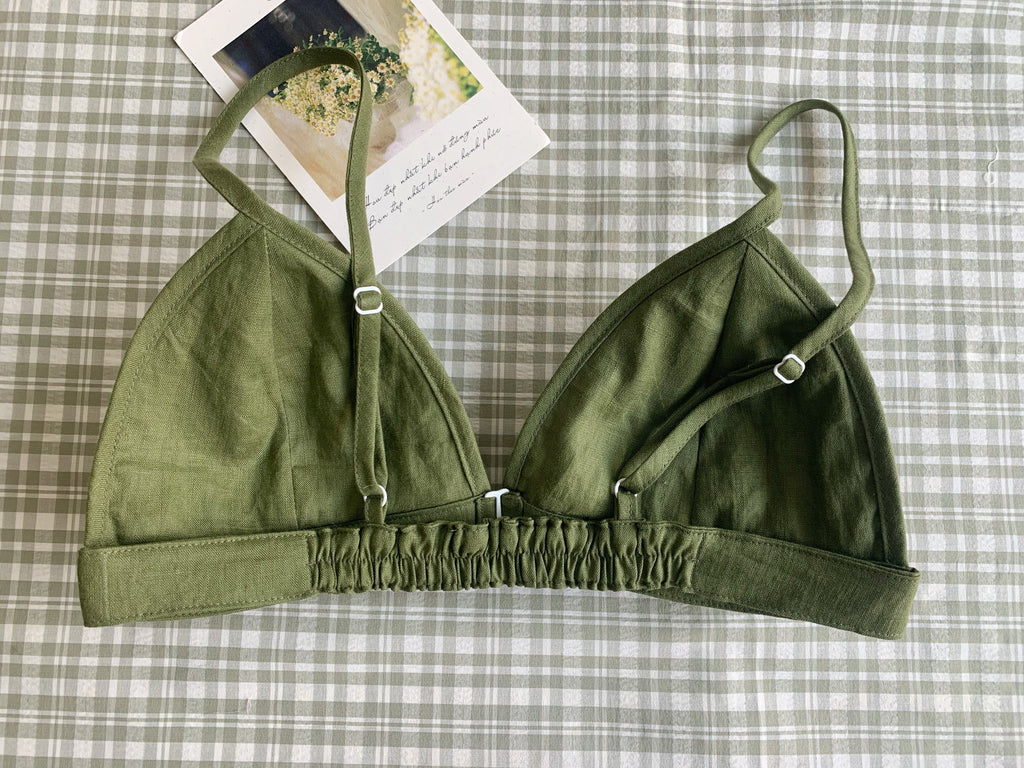 Linen bras set/ linen bralette / linen sleepwear/ linen home wear/ Home wear bra/ summer linen bra/ linen lingerie