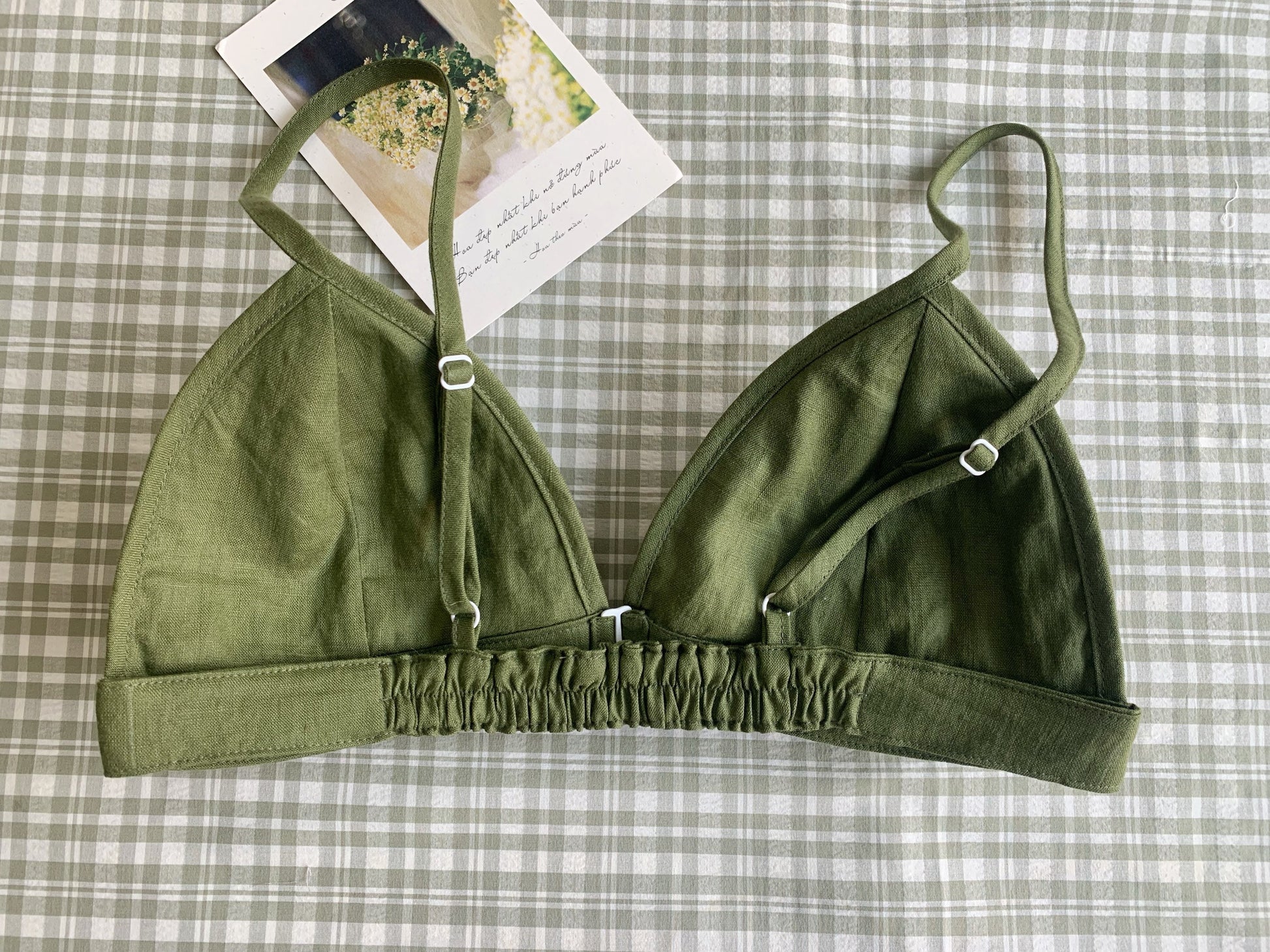 Linen bras set/ linen bralette / linen sleepwear/ linen home wear/ Home wear bra/ summer linen bra/ linen lingerie